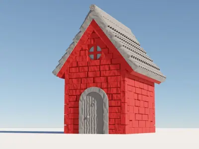 Cartoon House Low-poly 3D model
