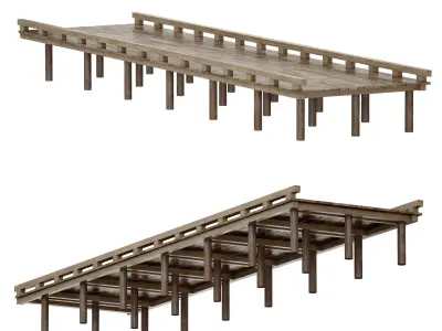 Coastal sea pier 3D model