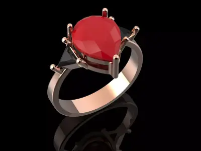  Fashion Ring With Brilliants 3D Print Model 3D print model buy