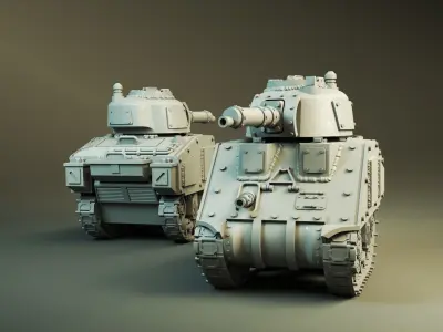 WW2 American M4 Sherman Medium Grot Tank  3D print model