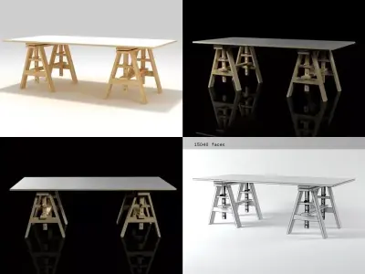 L W T 2650 four different tables with different heights Free 3D model