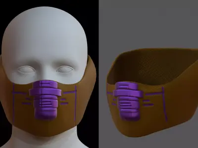Gas mask helmet 3d model scifi Low-poly  Low-poly 3D model 307