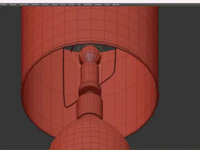 Yolanda Glass Linen Shade Table Lamp Low-poly 3D model
