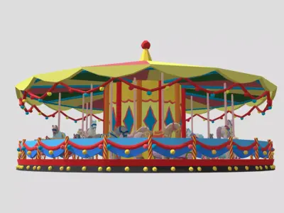 Merry-Go-Round Low-poly 3D model