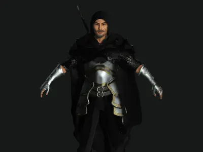 AAA 3D MALE FIGHTER WARRIOR - REALISTIC RIG GAME CHARACTER Low-poly 3D model