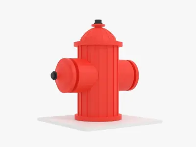 Fire Hydrant Low-poly 3D model