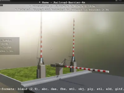 Railroad Barrier 4m High-Poly 3D model