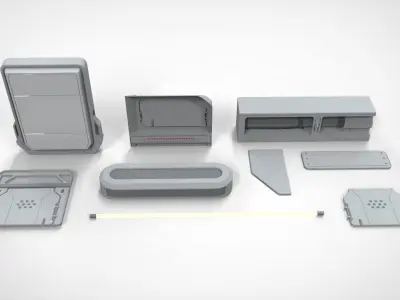 Sci-Fi architecture Elements collection 22 3D model