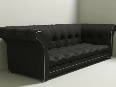 Chesterfield leather sofa 3D model