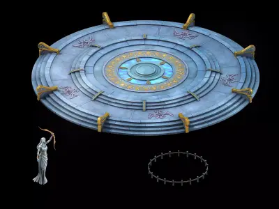 Moon City - Round Platform 04 3D model