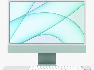 Apple iMac 24 inch 2021 Green Low-poly 3D model