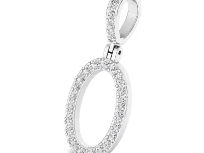 Alphabet O-letter single row pendant 3D print model