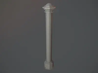 Barrier Bollard pack 3 Gray v2 Low-poly 3D model