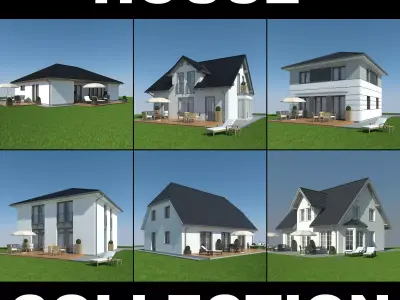 House Collection 2 with outdoor patio 3D model