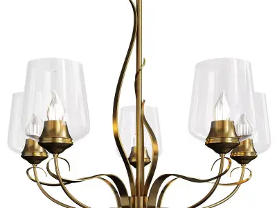 Flora 5 Arm Chandelier Low-poly 3D model