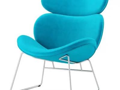 Armchair Montola Woven Fabric Light Grey 3D model