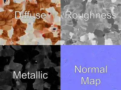 Vintage Porcelain Doll Lifelike Elegance Model Pack Low-poly 3D model