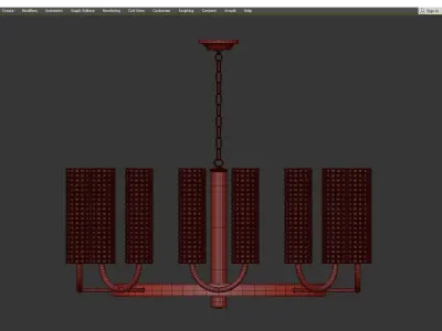 GOLD SEA GLASS CHANDELIER 2 Low-poly 3D model
