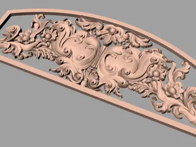 Door flower 3D relief STL Model for CNC woodworking carving E310 3D model