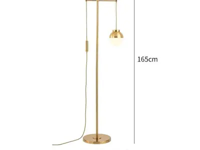 Gold Finish Large Floor Lamp 3D model