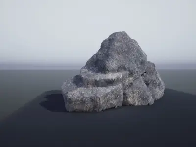 Rock cliff Low-poly 3D model