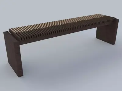 bench 01 Low-poly 3D model