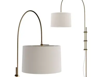 Set of Arc Floor Lamp with Linen Shade By Regina Andrew 3D model