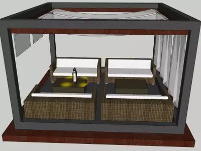 outdoor sitting pargola sketchup model 3D model