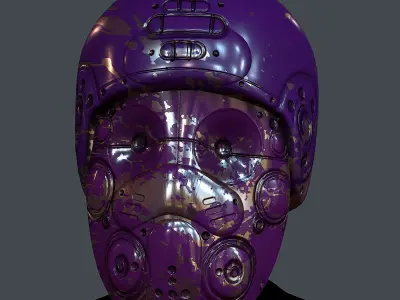 Gas mask helmet 3d model scifi Low-poly Low-poly 3D model 40