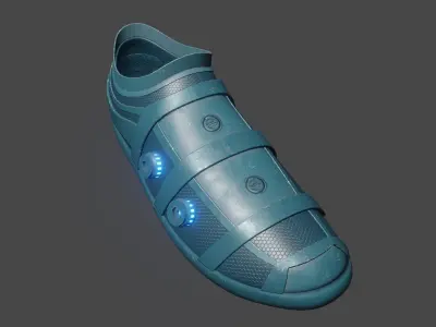sci-fi cyberpunk running shoes pack Low-poly 3D model