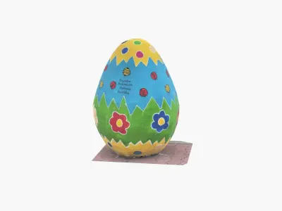 Easter Egg on the street  Winnie the pooh  Low-poly 3D model