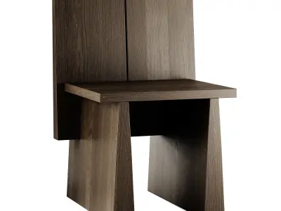 Van Rossum T-Elements Solid wood chair 3D model