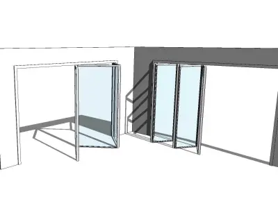 Fully Parametric Bi-Fold Doors 3D model