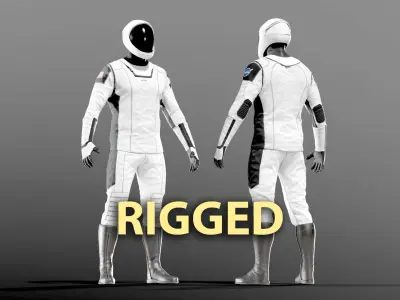 SpaceX Dragon Starman Spacesuit Rigged 3D model