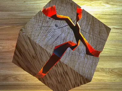 Cracked Wood Lamp 3D model