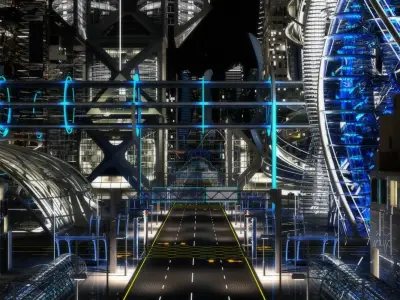 Future City HD 6 Night 3D model