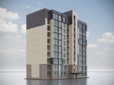 Modern Residential Building 009 3D model
