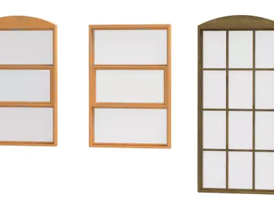 Old factory windows pack 3D model