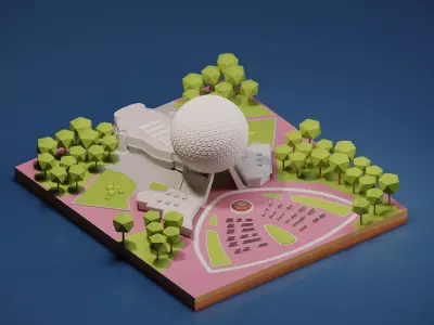 Epcot Low-poly 3D model
