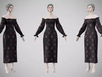 Dress 13 Light Burst Static Low-poly 3D model