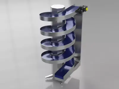 Industrial Spiral Conveyor Belt 3D model