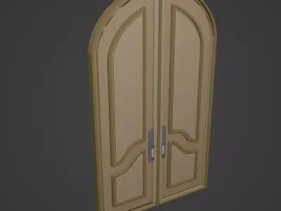 Medieval Door Low-poly 3D model 19
