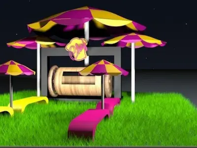 Street restaurant Free 3D model