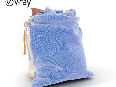 Canvas Sack with Objects Model Pack Low-poly 3D model