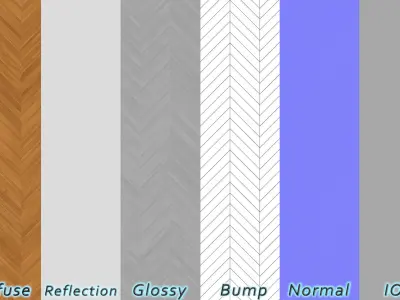 Parquet - Laminate - Wooden floor 4 in 1 3D model