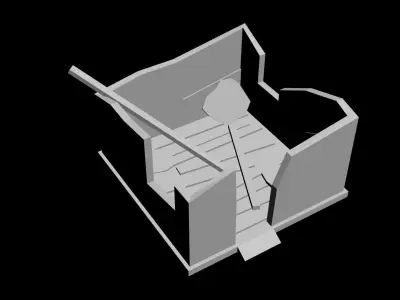 Ruined house Free low-poly 3D model