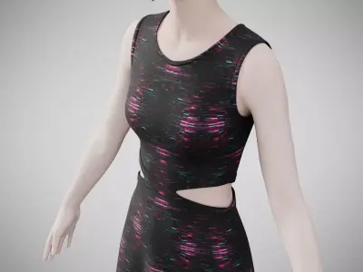 Dress 31 Light Burst Static Low-poly 3D model