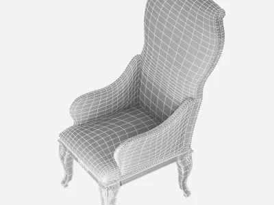 Custom made antique dining chair  3D model