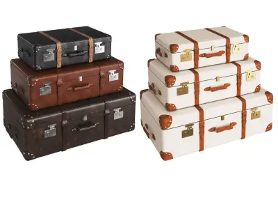 Suitcases retro 3D model