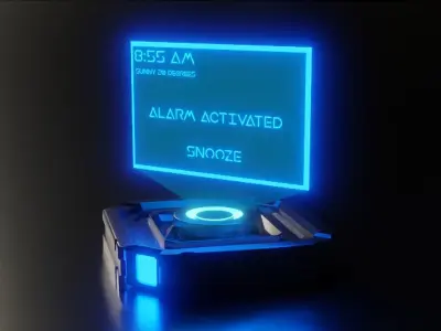 Sc-Fi Holographic Projector - Customizable Screen 3D Model 3D model